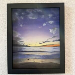 Oil painting Serene Sunset Framed Art Laguna Beach Sunset